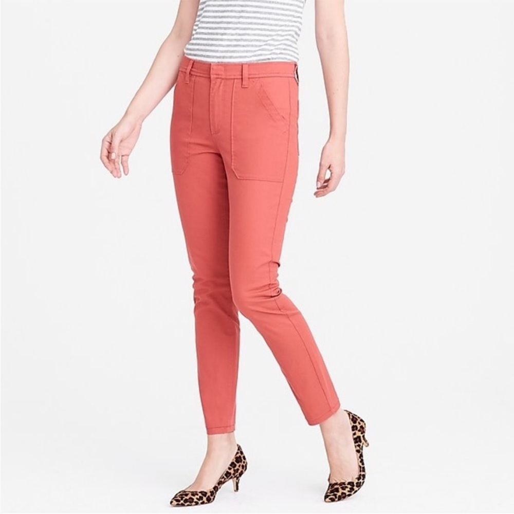 J Crew Coral High Rise Skinny Pants
